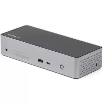 StarTech.com USB C Dokas - 4K 60Hz Keturių Monitorių DisplayPort ir HDMI - Universali USB-C Prijungimo Stotelė su 100W Energijos Tiekimu - USB Šakotuvas su 1x USB Type-C ir 3x USB-A, Ethernet, Garsas