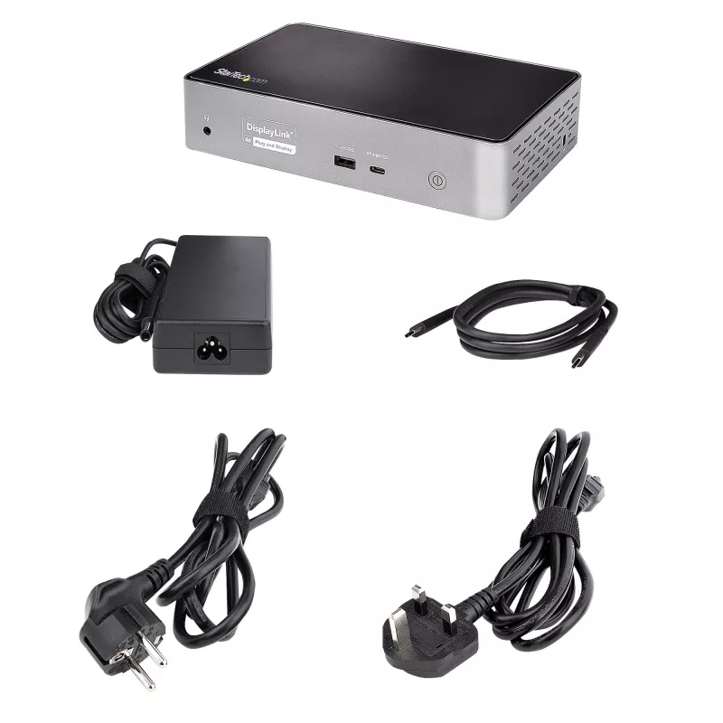 StarTech.com USB C Dokas - 4K 60Hz Keturių Monitorių DisplayPort ir HDMI - Universali USB-C Prijungimo Stotelė su 100W Energijos Tiekimu - USB Šakotuvas su 1x USB Type-C ir 3x USB-A, Ethernet, Garsas