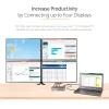 StarTech.com USB C Dokas - 4K 60Hz Keturių Monitorių DisplayPort ir HDMI - Universali USB-C Prijungimo Stotelė su 100W Energijos Tiekimu - USB Šakotuvas su 1x USB Type-C ir 3x USB-A, Ethernet, Garsas