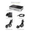 StarTech.com USB C Dokas - 4K 60Hz Keturių Monitorių DisplayPort ir HDMI - Universali USB-C Prijungimo Stotelė su 100W Energijos Tiekimu - USB Šakotuvas su 1x USB Type-C ir 3x USB-A, Ethernet, Garsas