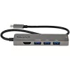 StarTech.com USB C daugiafunkcis adapteris – USB-C į HDMI 2.0b 4K 60Hz (HDR10), 100W maitinimo perdavimas, 4 prievadų USB 3.0 šakotuvas – USB Type-C mini dokas – 12 colių (30 cm) ilgio pritvirtintas kabelis