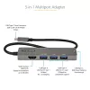 StarTech.com USB C daugiafunkcis adapteris – USB-C į HDMI 2.0b 4K 60Hz (HDR10), 100W maitinimo perdavimas, 4 prievadų USB 3.0 šakotuvas – USB Type-C mini dokas – 12 colių (30 cm) ilgio pritvirtintas kabelis