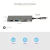StarTech.com USB-C daugiafunkcis adapteris – USB-C į 4K HDMI, 100 W maitinimo perdavimas, SD / „MicroSD“ lizdas, 3 prievadų USB 3.0 šakotuvas – USB Type-C mini dokas – 12 colių (30 cm) ilgio pritvirtintas laidas