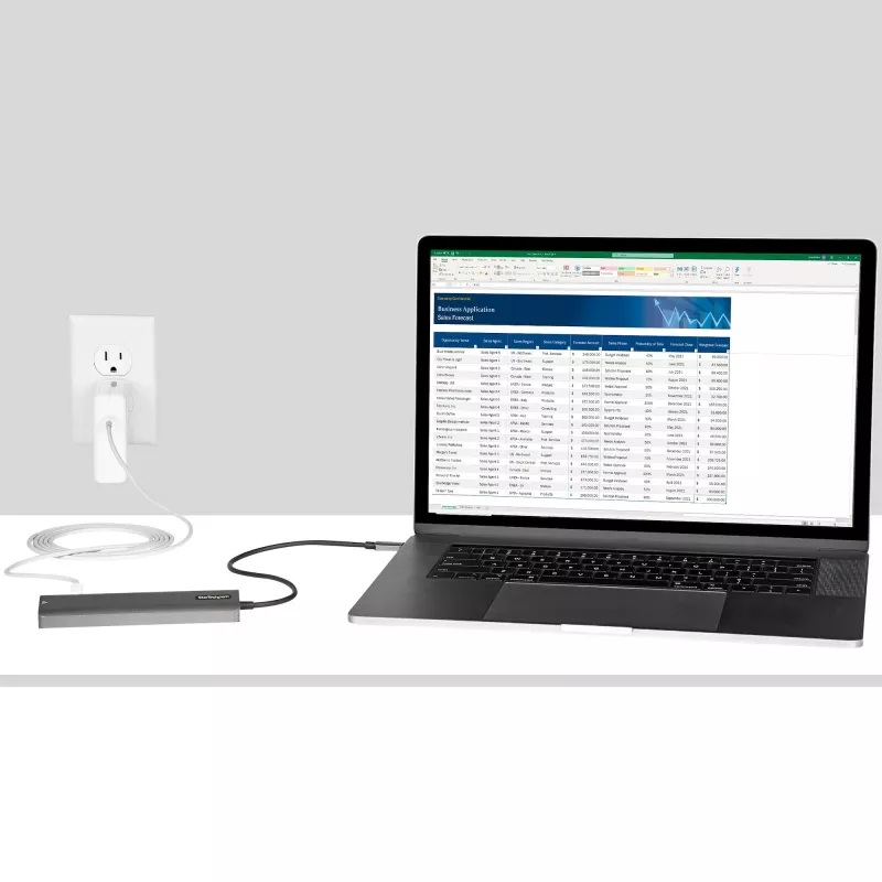 StarTech.com USB-C daugiafunkcis adapterių šakotuvas, USB-C į 4K 60Hz HDMI, Gigabit Ethernet ir 100W nešiojamojo kompiuterio įkrovimas, skirtas Macbook Pro / Air ir Windows