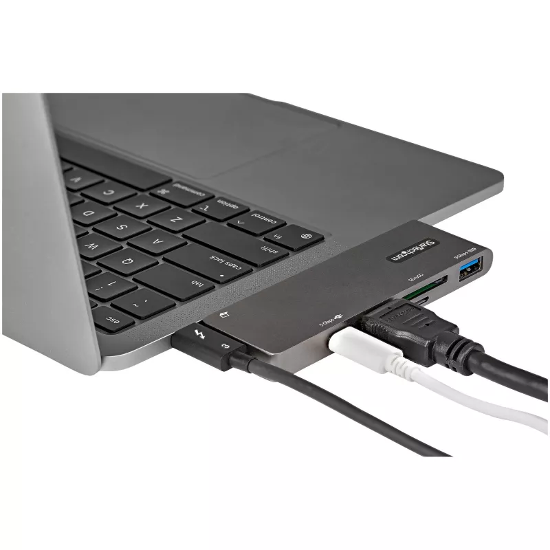 StarTech.com USB-C daugiafunkcis adapteris, skirtas MacBook Pro/Air – USB Type-C į 4K HDMI, 100 W maitinimo tiekimas, SD/MicroSD lizdas, 2 prievadų USB 3.0 šakotuvas – nešiojamas USB-C mini dokas
