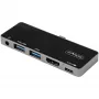 StarTech.com USB-C daugiafunkcis adapteris - USB-C į 4K 60Hz HDMI 2.0, 100W „Power Delivery“ praleidžiamasis įkrovimas, 3 prievadų USB 3.0 šakotuvas, garso - USB-C mini dokas - nešiojamas USB Type-C kelioninis dokas