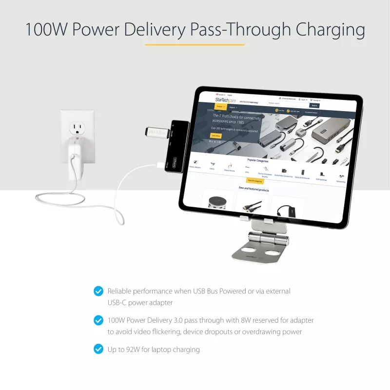 StarTech.com USB-C daugiafunkcis adapteris - USB-C į 4K 60Hz HDMI 2.0, 100W „Power Delivery“ praleidžiamasis įkrovimas, 3 prievadų USB 3.0 šakotuvas, garso - USB-C mini dokas - nešiojamas USB Type-C kelioninis dokas
