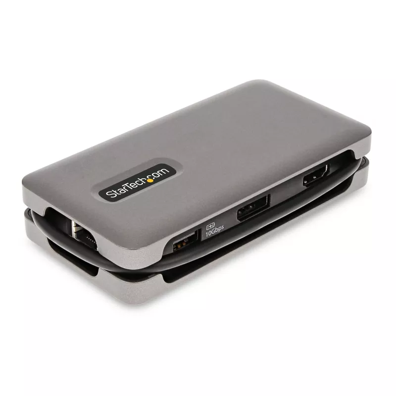 StarTech.com USB-C daugiafunkcis adapteris - 4K 60Hz HDMI/DP - 3 prievadų USB šakotuvas - 100 W maitinimo perdavimas - GbE - kelioninė mini prijungimo stotelė su įkrovimu - 1 pėdos/30 cm apvyniojamas kabelis