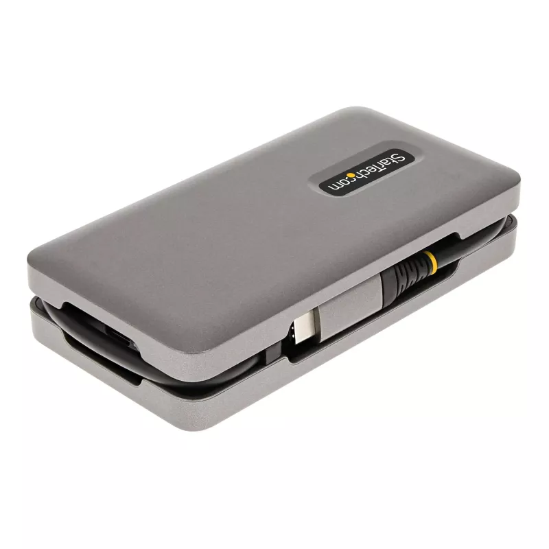 StarTech.com USB-C daugiafunkcis adapteris - 4K 60Hz HDMI/DP - 3 prievadų USB šakotuvas - 100 W maitinimo perdavimas - GbE - kelioninė mini prijungimo stotelė su įkrovimu - 1 pėdos/30 cm apvyniojamas kabelis