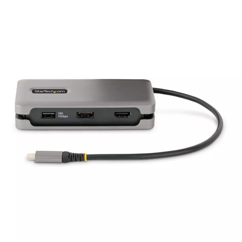 StarTech.com USB-C daugiafunkcis adapteris - 4K 60Hz HDMI/DP - 3 prievadų USB šakotuvas - 100 W maitinimo perdavimas - GbE - kelioninė mini prijungimo stotelė su įkrovimu - 1 pėdos/30 cm apvyniojamas kabelis