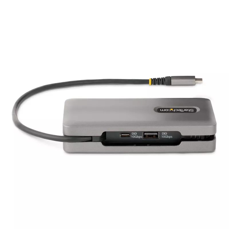 StarTech.com USB-C daugiafunkcis adapteris - 4K 60Hz HDMI/DP - 3 prievadų USB šakotuvas - 100 W maitinimo perdavimas - GbE - kelioninė mini prijungimo stotelė su įkrovimu - 1 pėdos/30 cm apvyniojamas kabelis