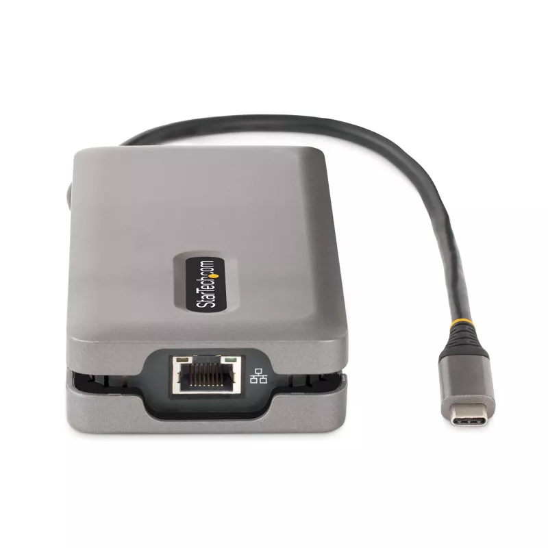 StarTech.com USB-C daugiafunkcis adapteris - 4K 60Hz HDMI/DP - 3 prievadų USB šakotuvas - 100 W maitinimo perdavimas - GbE - kelioninė mini prijungimo stotelė su įkrovimu - 1 pėdos/30 cm apvyniojamas kabelis