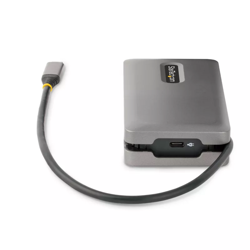 StarTech.com USB-C daugiafunkcis adapteris - 4K 60Hz HDMI/DP - 3 prievadų USB šakotuvas - 100 W maitinimo perdavimas - GbE - kelioninė mini prijungimo stotelė su įkrovimu - 1 pėdos/30 cm apvyniojamas kabelis