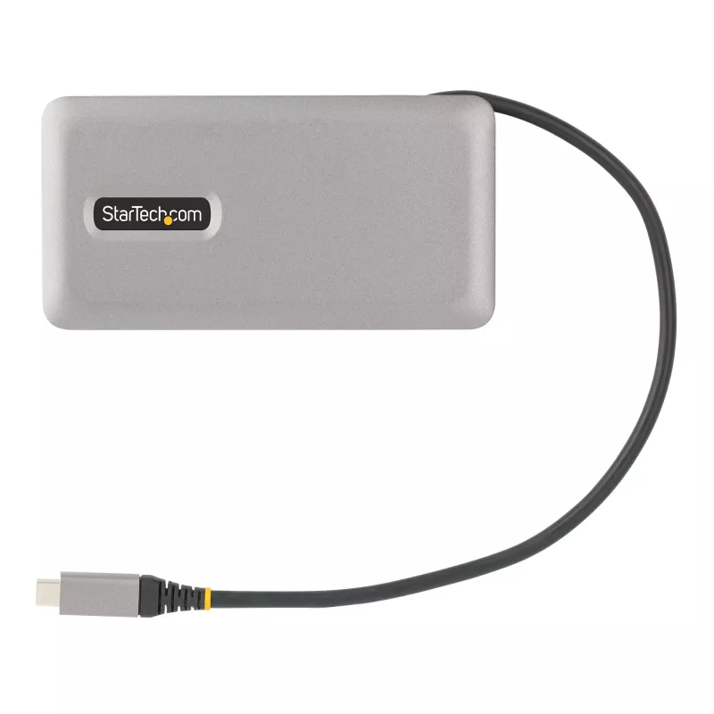 StarTech.com USB-C daugiafunkcis adapteris - 4K 60Hz HDMI/DP - 3 prievadų USB šakotuvas - 100 W maitinimo perdavimas - GbE - kelioninė mini prijungimo stotelė su įkrovimu - 1 pėdos/30 cm apvyniojamas kabelis