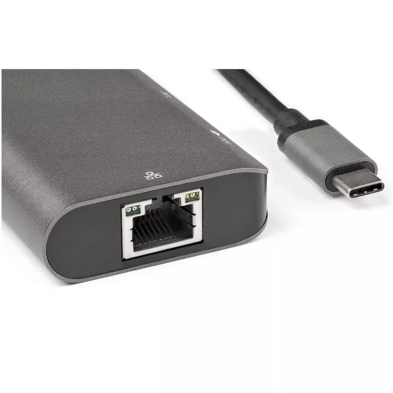 „StarTech.com“ USB-C daugiafunkcis adapteris – 10 Gb/s USB Type-C mini dokas su 4K 30 Hz HDMI, 100 W maitinimo perdavimu, 3 prievadų USB šakotuvu, GbE – USB 3.1/3.2 Gen 2 nešiojamojo kompiuterio dokas – 25 cm laidas