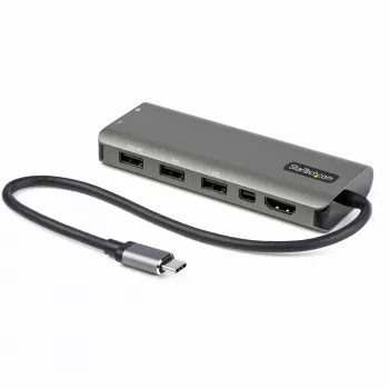 StarTech.com USB-C daugiafunkcis adapteris – USB-C į HDMI arba Mini DisplayPort 4K 60Hz, 100 W maitinimo perdavimas, 4 prievadų 10 Gbps USB šakotuvas – USB Type-C mini dokas – su 12 colių pritvirtintu laidu
