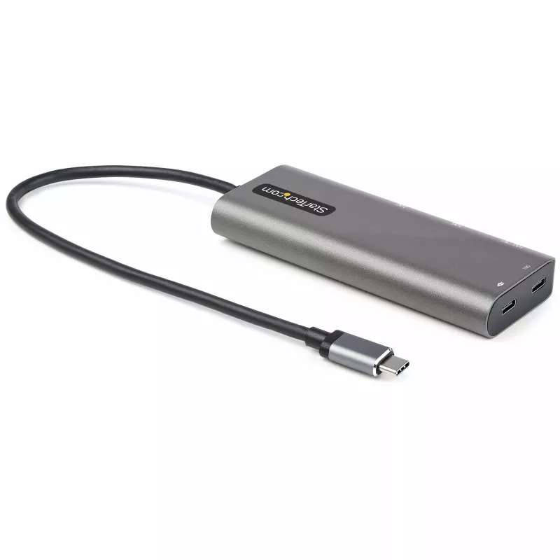 StarTech.com USB-C daugiafunkcis adapteris – USB-C į HDMI arba Mini DisplayPort 4K 60Hz, 100 W maitinimo perdavimas, 4 prievadų 10 Gbps USB šakotuvas – USB Type-C mini dokas – su 12 colių pritvirtintu laidu