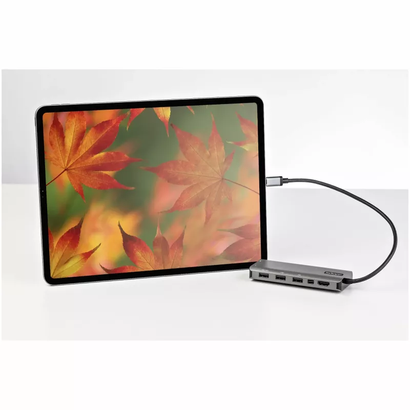 StarTech.com USB-C daugiafunkcis adapteris – USB-C į HDMI arba Mini DisplayPort 4K 60Hz, 100 W maitinimo perdavimas, 4 prievadų 10 Gbps USB šakotuvas – USB Type-C mini dokas – su 12 colių pritvirtintu laidu