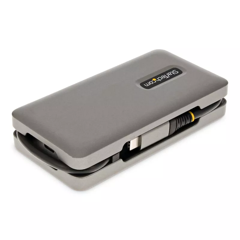 StarTech.com USB-C daugiafunkcis adapteris - HDMI/VGA - 4K 60Hz - 3 prievadų USB šakotuvas - 100W maitinimo perdavimas - Gigabit Ethernet - Kelioninė mini prijungimo stotelė su įkrovimu - 1 pėdos/30 cm apvyniojamas laidas