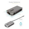 StarTech.com USB-C daugiafunkcis adapteris - HDMI/VGA - 4K 60Hz - 3 prievadų USB šakotuvas - 100W maitinimo perdavimas - Gigabit Ethernet - Kelioninė mini prijungimo stotelė su įkrovimu - 1 pėdos/30 cm apvyniojamas laidas