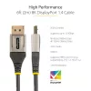 StarTech.com 6 pėdų (2 m) VESA sertifikuotas DisplayPort 1.4 kabelis – 8K 60 Hz HDR10 – Ultra HD 4K 120 Hz vaizdo įrašas – DP 1.4 kabelis / laidas – monitoriams / ekranams – DisplayPort į DisplayPort kabelis – M/M