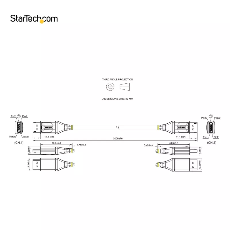 StarTech.com 10 pėd (3 m) VESA sertifikuotas DisplayPort 1.4 laidas - 8K 60Hz HDR10 - Ultra HD 4K 120Hz vaizdo - DP 1.4 laidas / kabelis - monitoriams / ekranams - DisplayPort į DisplayPort laidas - M/M