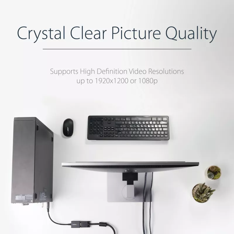StarTech.com DisplayPort į VGA adapteris – aktyvus DP į VGA keitiklis – 1080p vaizdo įrašas – sertifikuota DisplayPort – DP/DP++ šaltinis į VGA monitoriaus kabelio adapterio dongle – užfiksuojanti DP jungtis