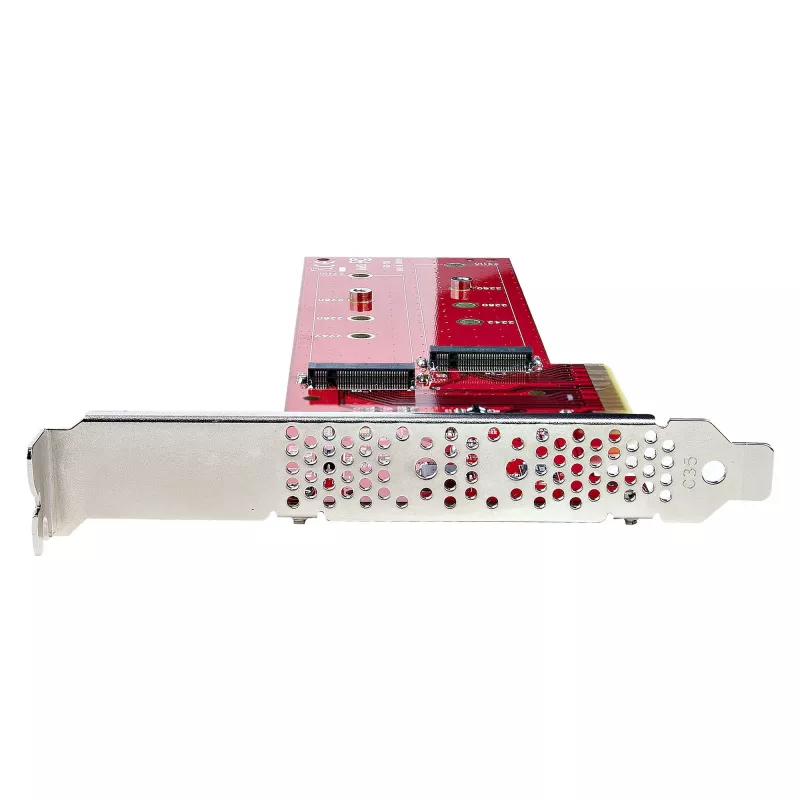 StarTech.com Dviejų M.2 PCIe SSD adapterio plokštė, PCIe x8 / x16 į dvi NVMe arba AHCI M.2 SSD, PCI Express 4.0, 7.8 GBps vienam diskui, reikalinga bifurkacija – suderinama su Windows/Linux