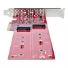 StarTech.com Dviejų M.2 PCIe SSD adapterio plokštė, PCIe x8 / x16 į dvi NVMe arba AHCI M.2 SSD, PCI Express 4.0, 7.8 GBps vienam diskui, reikalinga bifurkacija – suderinama su Windows/Linux