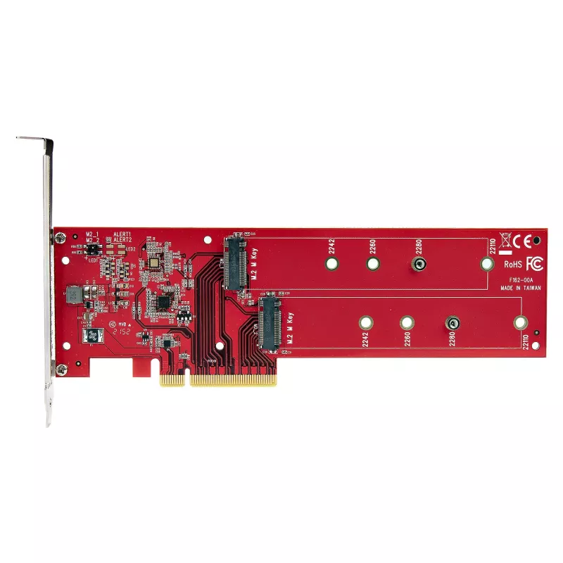 StarTech.com Dviejų M.2 PCIe SSD adapterio plokštė, PCIe x8 / x16 į dvi NVMe arba AHCI M.2 SSD, PCI Express 4.0, 7.8 GBps vienam diskui, reikalinga bifurkacija – suderinama su Windows/Linux