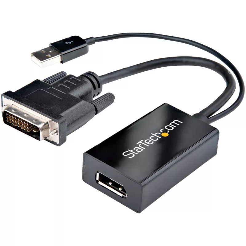 StarTech.com DVI į DisplayPort adapteris - USB maitinimas - 1920 x 1200 - DVI į DisplayPort keitiklis - Vaizdo adapteris - DVI-D į DP