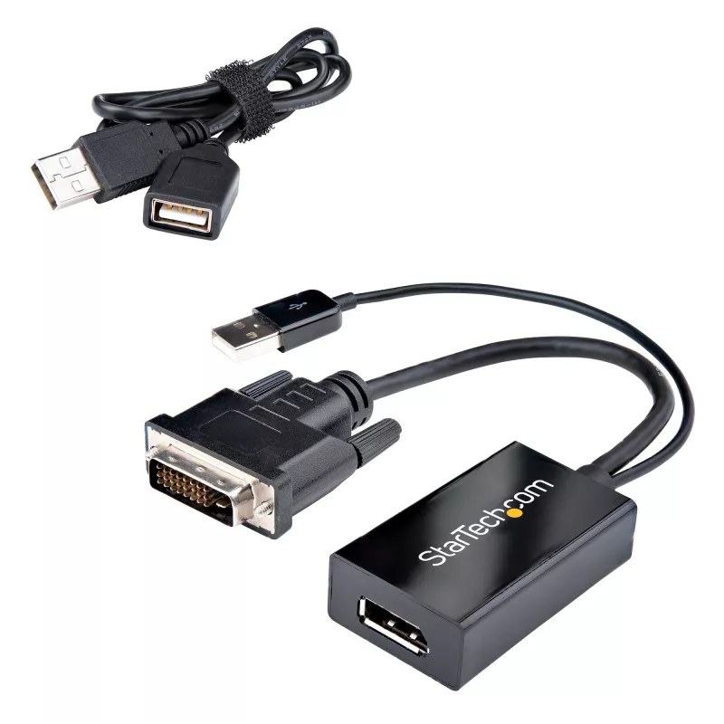 StarTech.com DVI į DisplayPort adapteris - USB maitinimas - 1920 x 1200 - DVI į DisplayPort keitiklis - Vaizdo adapteris - DVI-D į DP