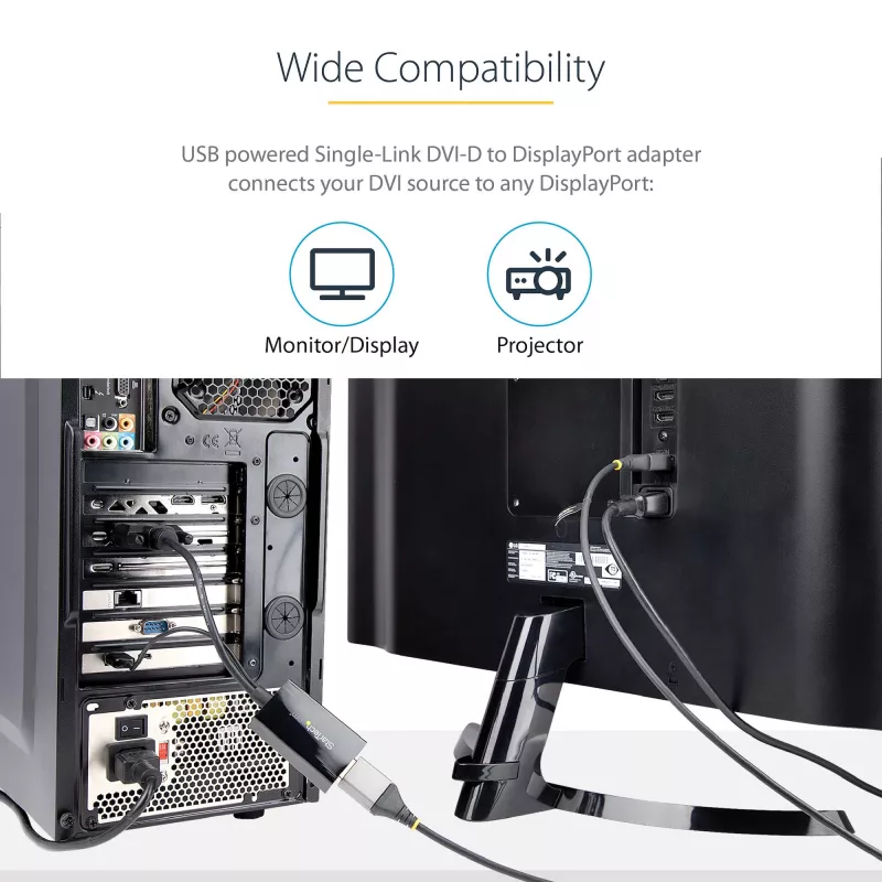 StarTech.com DVI į DisplayPort adapteris - USB maitinimas - 1920 x 1200 - DVI į DisplayPort keitiklis - Vaizdo adapteris - DVI-D į DP