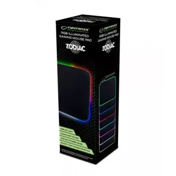 Žaidimų pelės kilimėlis ESPERANZA EGP105 — 350×250 mm, juodas, maitinamas per USB, neslystanti bazė