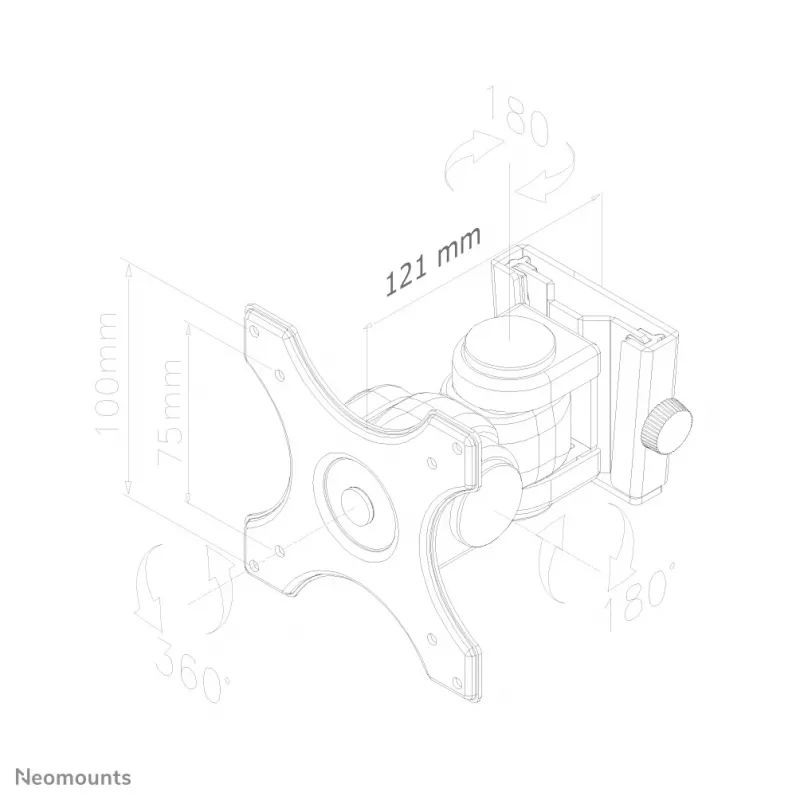 Neomounts FPMA-W250Juoda Monitoriaus/TV laikiklis prie sienos 10-30 col. - pilnai judantis