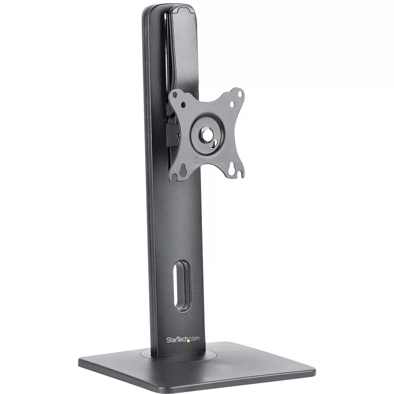 StarTech.com Laisvai Stovintis Viengubas Monitoriaus Laikiklis – Reguliuojamo Aukščio Monitoriaus Stovas – VESA Montuojamiems Ekranams iki 32 colių (15 svarų/7 kg) – Ergonomiškas Monitoriaus Stovas Staliniam Kompiuteriui – Pakreipimas/Pasukimas/Rotacija