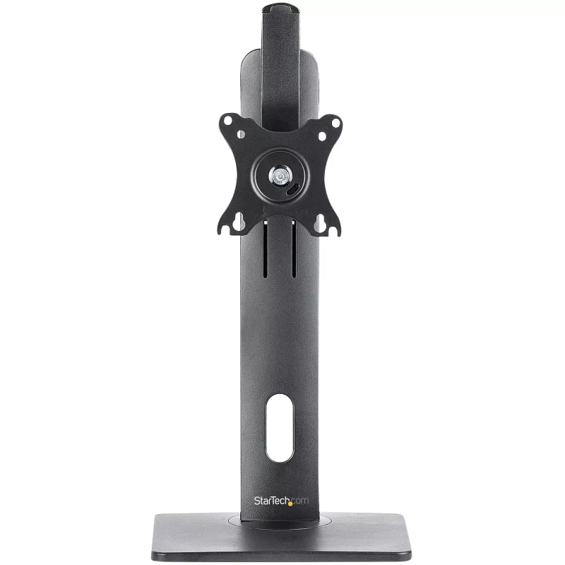 StarTech.com Laisvai Stovintis Viengubas Monitoriaus Laikiklis – Reguliuojamo Aukščio Monitoriaus Stovas – VESA Montuojamiems Ekranams iki 32 colių (15 svarų/7 kg) – Ergonomiškas Monitoriaus Stovas Staliniam Kompiuteriui – Pakreipimas/Pasukimas/Rotacija