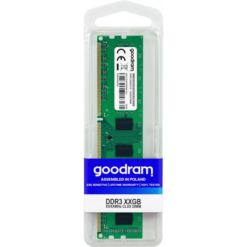 Goodram GR1600D3V64L11/8G atminties modulis 8 GB 1 x 8 GB DDR3 240-pin DIMM