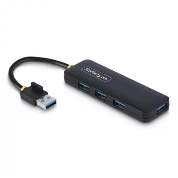 StarTech.com 4 prievadų USB-A šakotuvas, 5 Gbps, maitinamas per magistralę, mažas kelioninis mini USB šakotuvas, kelių prievadų USB 3.0 skirstytuvas, nešiojamasis USB šakotuvas, apsauga nuo viršsrovių (OCP)