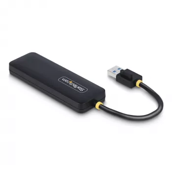 StarTech.com 4 prievadų USB-A šakotuvas, 5 Gbps, maitinamas per magistralę, mažas kelioninis mini USB šakotuvas, kelių prievadų USB 3.0 skirstytuvas, nešiojamasis USB šakotuvas, apsauga nuo viršsrovių (OCP)
