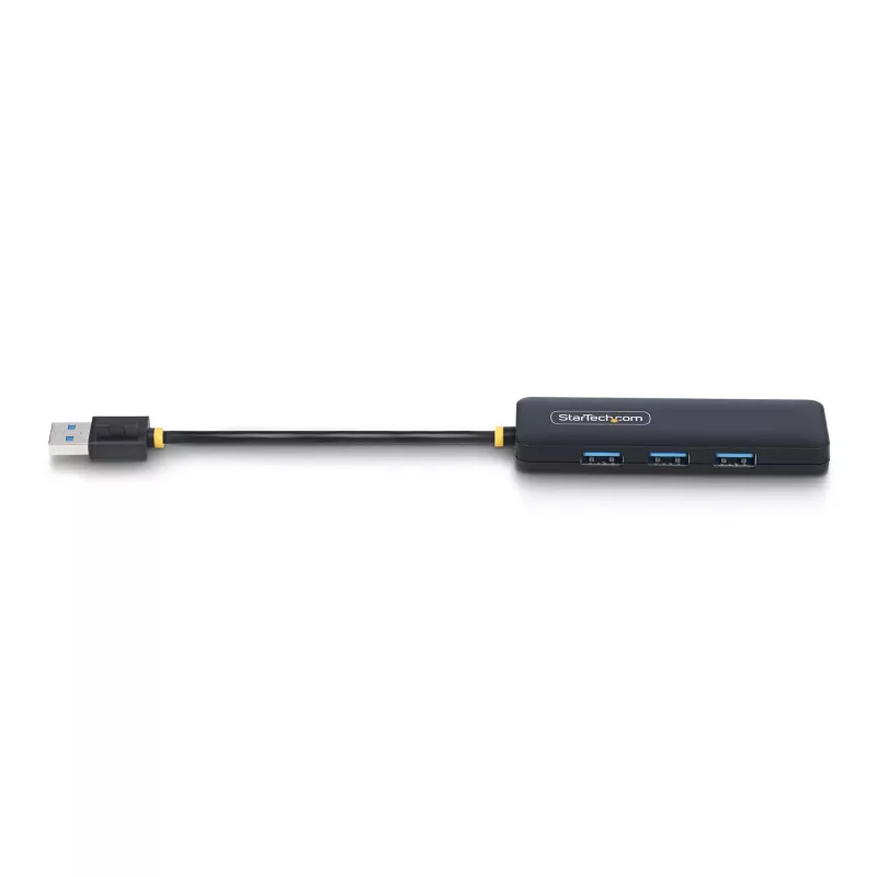 StarTech.com 4 prievadų USB-A šakotuvas, 5 Gbps, maitinamas per magistralę, mažas kelioninis mini USB šakotuvas, kelių prievadų USB 3.0 skirstytuvas, nešiojamasis USB šakotuvas, apsauga nuo viršsrovių (OCP)
