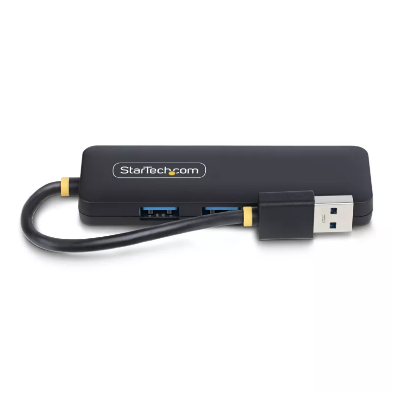 StarTech.com 4 prievadų USB-A šakotuvas, 5 Gbps, maitinamas per magistralę, mažas kelioninis mini USB šakotuvas, kelių prievadų USB 3.0 skirstytuvas, nešiojamasis USB šakotuvas, apsauga nuo viršsrovių (OCP)
