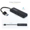 StarTech.com 4 prievadų USB-A šakotuvas, 5 Gbps, maitinamas per magistralę, mažas kelioninis mini USB šakotuvas, kelių prievadų USB 3.0 skirstytuvas, nešiojamasis USB šakotuvas, apsauga nuo viršsrovių (OCP)