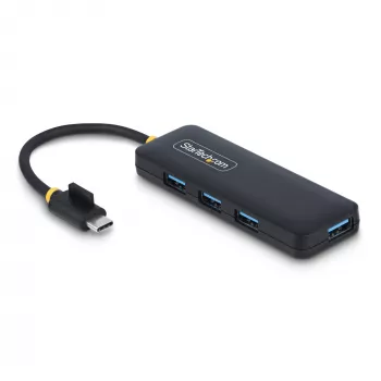 “StarTech.com” 4 prievadų USB-C šakotuvas, 5 Gb/s, USB-C į 4x USB-A, magistralės maitinamas, mažas kelioninis mini šakotuvas, kelių prievadų USB 3.0 skirstytuvas, nešiojamasis šakotuvas, apsauga nuo viršsrovių