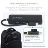 “StarTech.com” 4 prievadų USB-C šakotuvas, 5 Gb/s, USB-C į 4x USB-A, magistralės maitinamas, mažas kelioninis mini šakotuvas, kelių prievadų USB 3.0 skirstytuvas, nešiojamasis šakotuvas, apsauga nuo viršsrovių