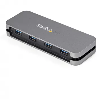 StarTech.com 4 prievadų USB 3.0 šakotuvas – USB-A į 4x USB-A – SuperSpeed 5 Gbps nešiojamas USB 3.2 Gen 1 Type-A šakotuvas – maitinamas per USB magistralę – nešiojamųjų / stalinių kompiuterių USB šakotuvas su ilgu 28 cm kabeliu ir kabelio valdymu