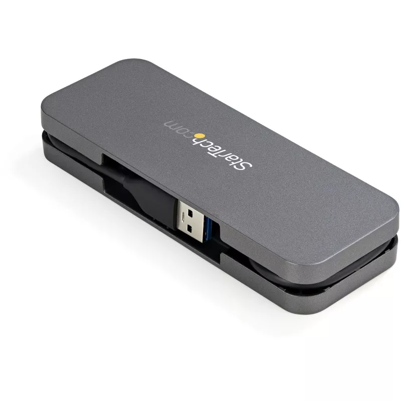 StarTech.com 4 prievadų USB 3.0 šakotuvas – USB-A į 4x USB-A – SuperSpeed 5 Gbps nešiojamas USB 3.2 Gen 1 Type-A šakotuvas – maitinamas per USB magistralę – nešiojamųjų / stalinių kompiuterių USB šakotuvas su ilgu 28 cm kabeliu ir kabelio valdymu