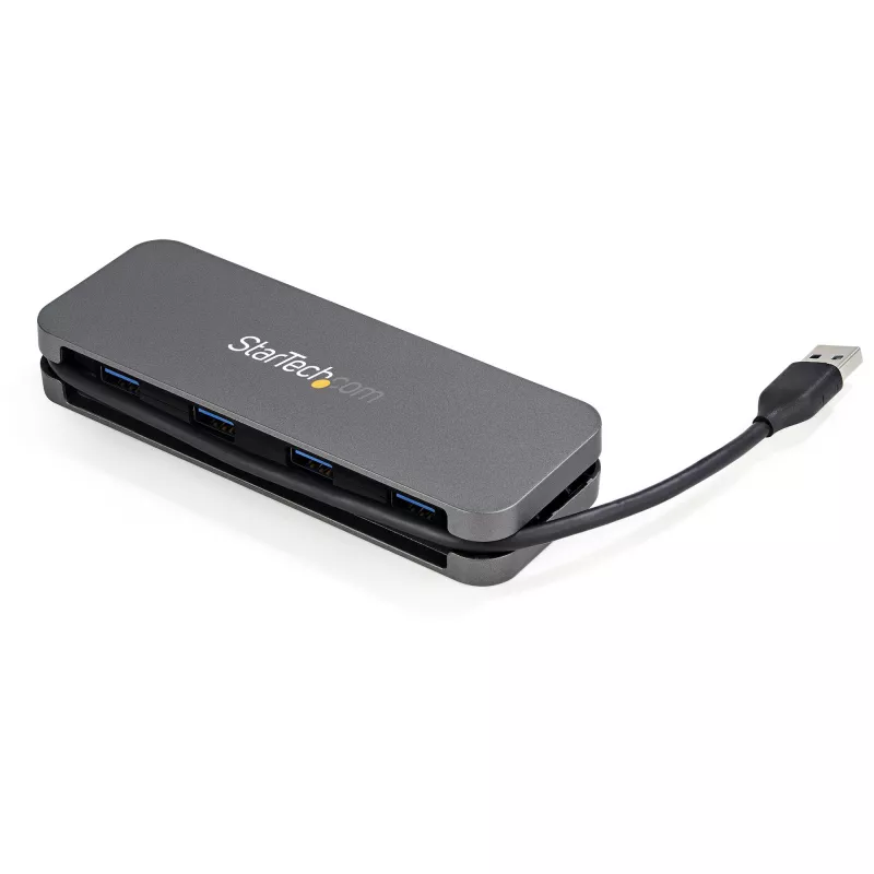 StarTech.com 4 prievadų USB 3.0 šakotuvas – USB-A į 4x USB-A – SuperSpeed 5 Gbps nešiojamas USB 3.2 Gen 1 Type-A šakotuvas – maitinamas per USB magistralę – nešiojamųjų / stalinių kompiuterių USB šakotuvas su ilgu 28 cm kabeliu ir kabelio valdymu