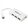 StarTech.com 4 prievadų USB C šakotuvas su 1x USB-C ir 3x USB-A prievadais (SuperSpeed 5 Gbps) - maitinamas per USB magistralę - nešiojamasis / nešiojamojo kompiuterio USB 3.0 adapteris-šakotuvas - USB 3.1 Gen 1 / USB 3.2 Gen 1 Type-C šakotuvas - baltas