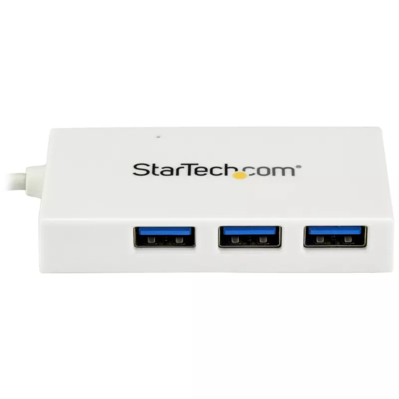 StarTech.com 4 prievadų USB C šakotuvas su 1x USB-C ir 3x USB-A prievadais (SuperSpeed 5 Gbps) - maitinamas per USB magistralę - nešiojamasis / nešiojamojo kompiuterio USB 3.0 adapteris-šakotuvas - USB 3.1 Gen 1 / USB 3.2 Gen 1 Type-C šakotuvas - baltas